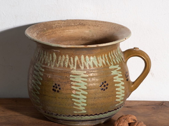 Vaso in ceramica smaltata popolare antica – Europa Centrale, circa 1930 – Vasi per piante, Rustic (photo 2 of 40)