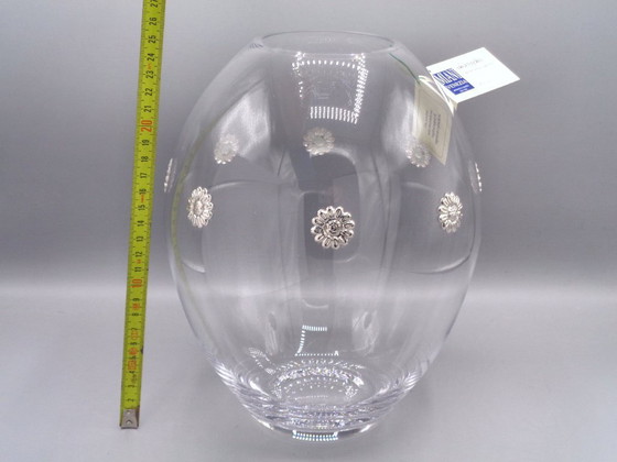 Image 1 of Glass Vase with 925 Silver Flowers