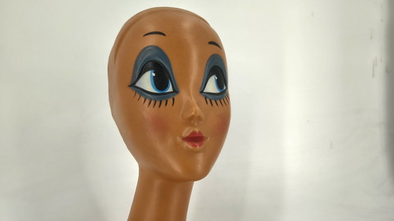 Image 1 of Vintage Twiggy-mannequinhoofd, jaren 70