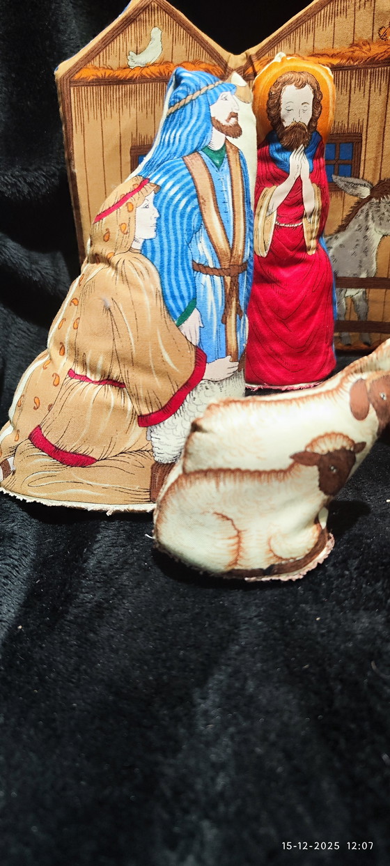Image 1 of Nativity scene vintage cotton