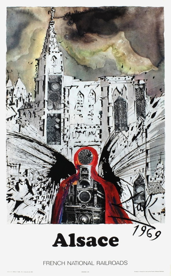 Image 1 of Salvador DALI SNCF - Franse Nationale Spoorwegen - Elzas (klein) originele poster