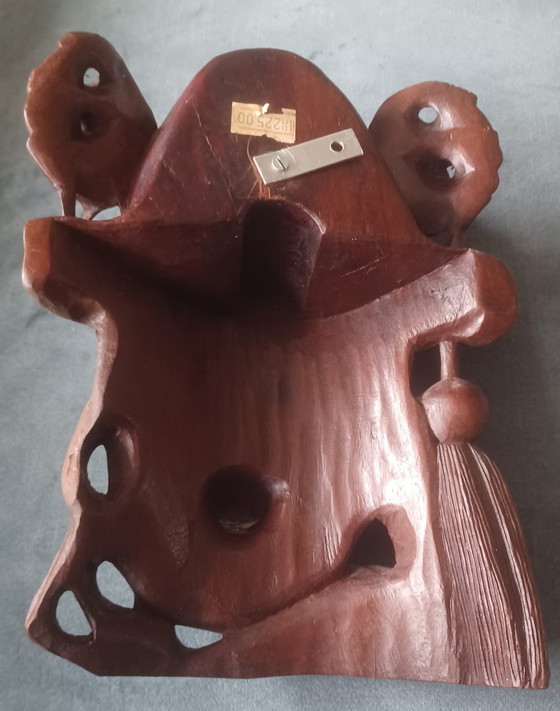 Image 1 of Decorazione murale antica in legno di radice raffigurante un drago cinese.