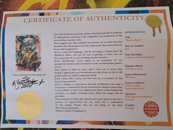 Image 1 of YOUTHONE - Black is Back - Toile d'artiste