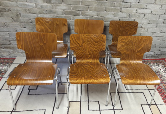 Image 1 of 6 vintage Scandinavische designstoelen uit de jaren 70