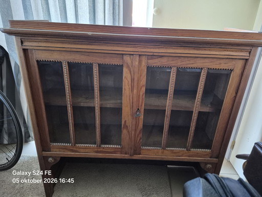 Vitrine d'appoint Art Déco en bois