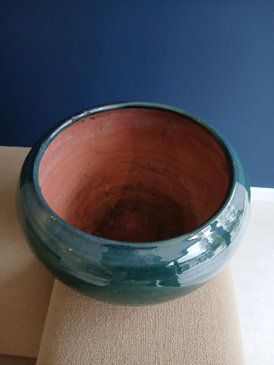 Image 1 of Vaso per fiori in terracotta smaltata 26x16 cm