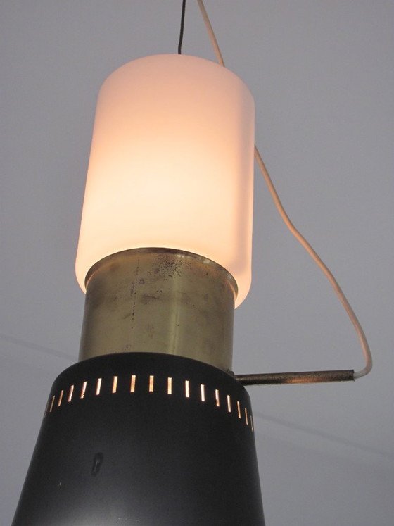 Stilnovo Pendant lamp 1950. Exclusive., Metal, Black (photo 8 of 16)