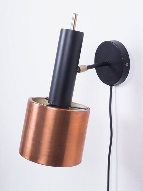 Image 1 of Koperen wandlamp in de stijl van J. Hammerborg