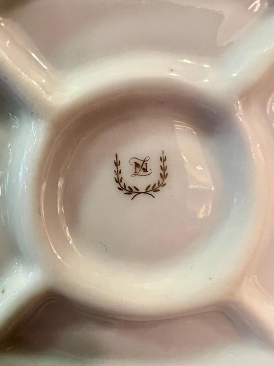 Image 1 of Art Deco porcelain figurine, Neuendorf decorative porcelain &quot;Girl with Ball&quot; aka &quot;Volleyball Player,&quot; circa 