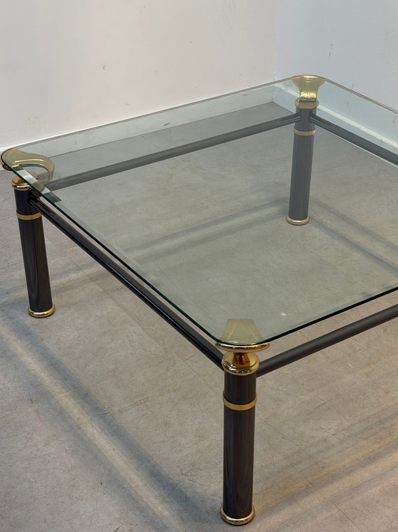 Table basse Regency avec plateau en verre - 100 x 100 – Tables basses, Wood, Glass (photo 5 of 6)