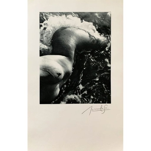 Heliograbado antiguo "Nacido de la ola" de Lucien Clergue, 1968