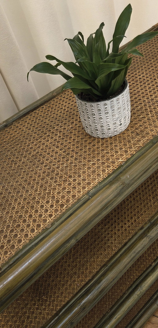 Vintage 1960s rattan shelf