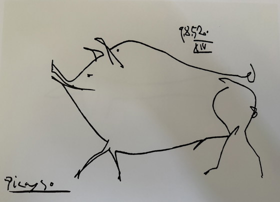 Image 1 of "Le petit cochon, 1952". Firmato e datato sulla lastra.