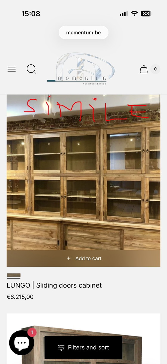 Image 1 of Teak vitrinekast 400 razza X 240 Hoog