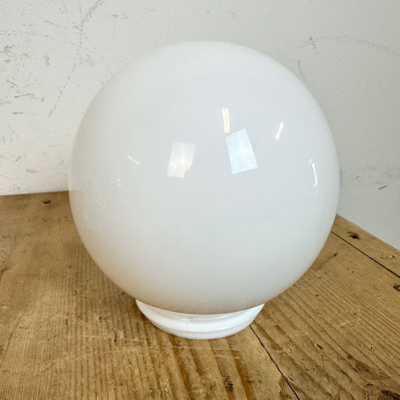 Image 1 of Vintage White Porcelain Wall Light with Milk Glass, 1960s