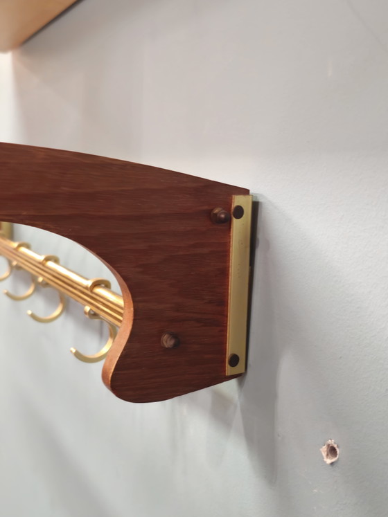 Vintage Teak & Messing Wandkapstok Kapstok – Kapstokken, Wood (photo 10 of 10)