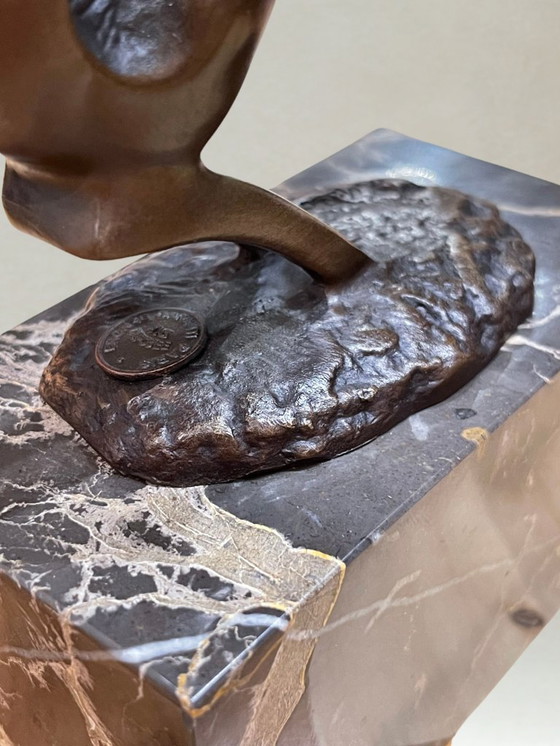 Image 1 of Bronze sculpture – Galloping horse – Signed Milo – Marble base