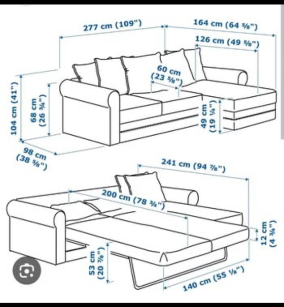 Image 1 of Gronlid IKEA Slaap Bank/Sofa Bed 3 seats