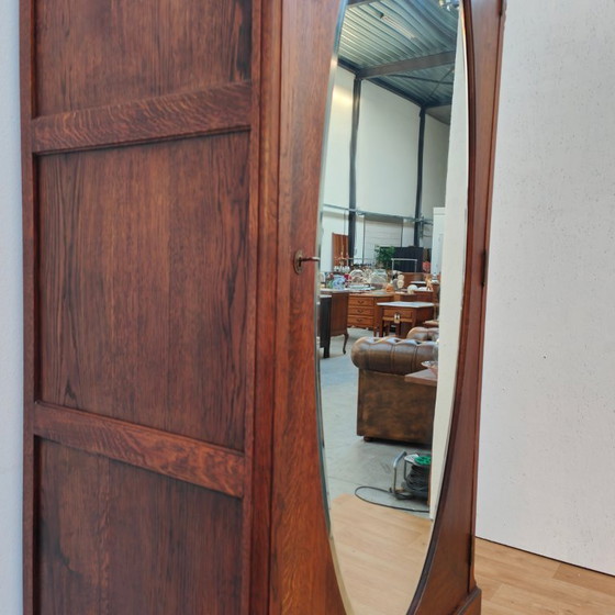 Image 1 of Antieke Vintage kledingkast garderobekast spiegelkast demontabel