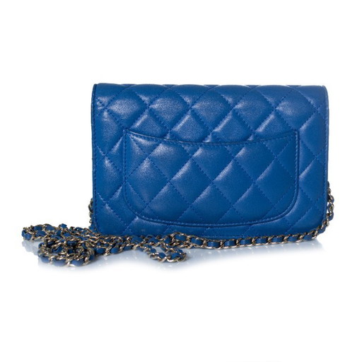 Chanel, Geldbörse an einer Kette in Blau – schoudertassen, Lambskin (photo 2 of 12)