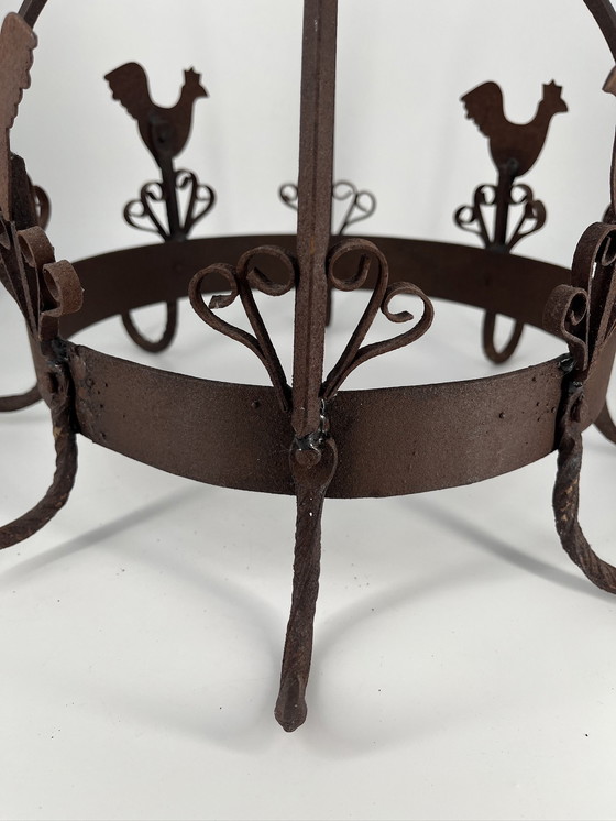 Image 1 of Spekkrans / kruidenhanger / kruidenkroon van smeedijzer - landhuisstijl