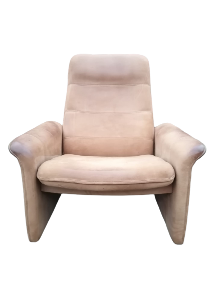 De Sede fauteuil en poef DS-50 in buffelleer