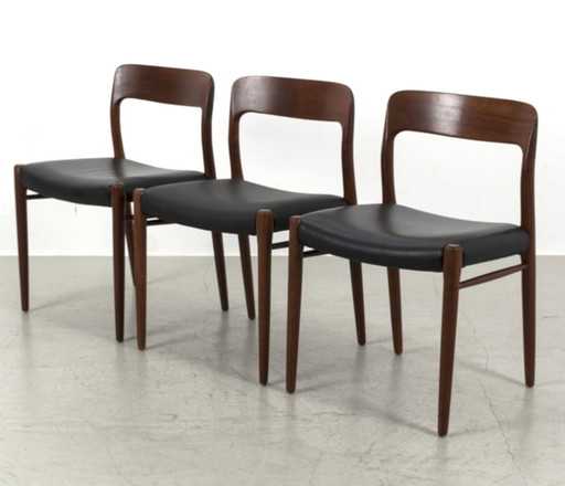 3x chaises Møller modèle 75 ref. 66554