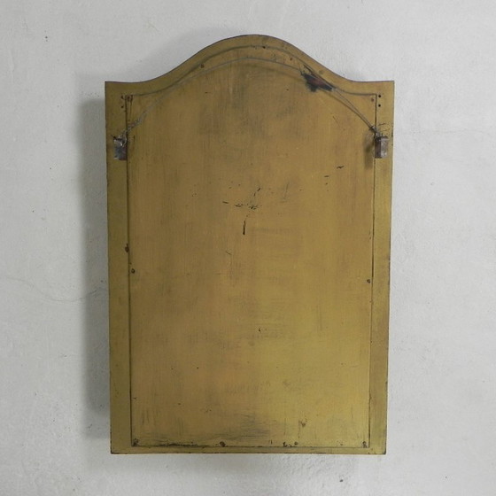 Image 1 of Gold oval mirror with cut edge, 1950s