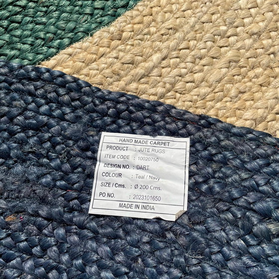 Image 1 of Brinker Carpets Jute Dart Teal Teppich - Ø200