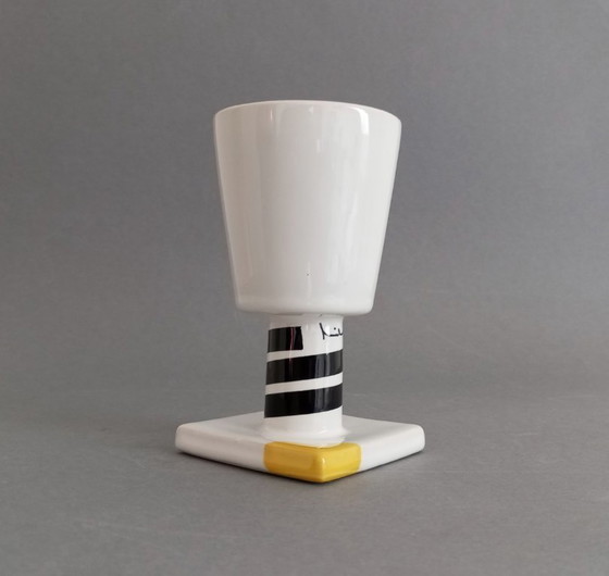 Image 1 of Juraj Mihalik postmodern/pop art footed cup - Art4 Ergo Keramik 1980s