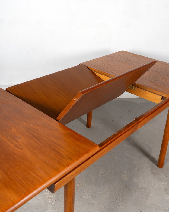 Image 1 of Mid-Century Dining Set by White and Newton Made of Teak and Blue Upholstery