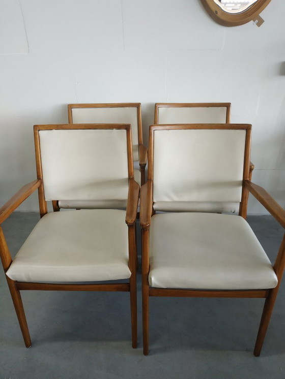 Image 1 of Juego de 4 sillas de cocina de estilo escandinavo de los años 60