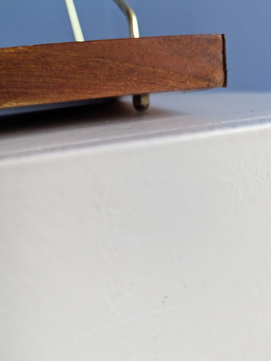 Vintage Deense teak wandplank 1960s – Wandrek, Brass, Wood (photo 8 of 10)