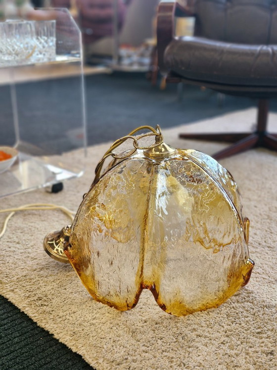 Image 1 of Vintage pendant lamp Italian Murano glass 70s