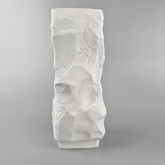 Image 1 of Vintage White Porcelain Vase Made by Seltmann & Weiden. Number 912/3. 1970s, Germany. On Art Vase. Matt White Porcelain.