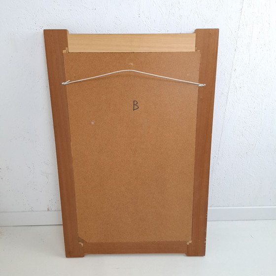 Vintage brutalist mirror wood with worked copper 1960s, Brown (photo 7 of 7)