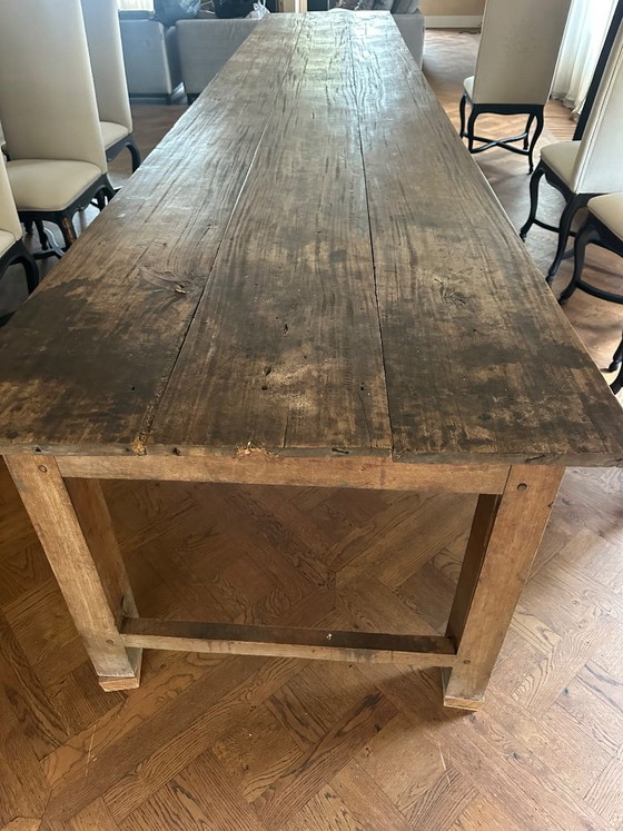 Mesa de monasterio de finales del siglo XIX, longitud 4.70m., Mesas de comedor, Madera, Marrón, Rustic (foto 4 de 6)