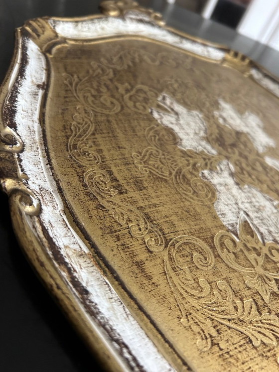 Florentijns Italiaans dienblad, 1970 – Tafelaccessoires, Wood (photo 6 of 9)