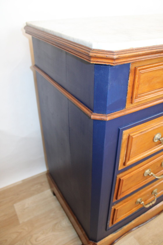 Image 1 of CASSETTIERA IN ROVERE CON PIANO IN MARMO GRIGIO XIX SECOLO FRANCIA