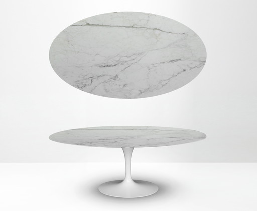 Knoll Tulip ovalado original (198x121) Calacatta Gold (Oro) ¡¡NUEVO ESTADO!! Eero Saarinen – eettafels, Marble, Metal