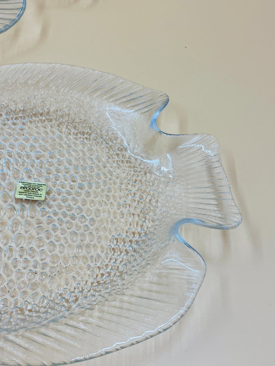 Image 1 of Servicio de pescado de cristal Arcoroc: 1 bandeja + 6 platos