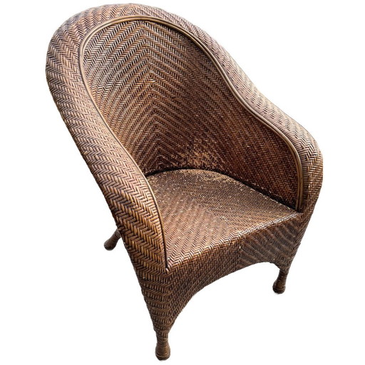 Sillón de ratán estilo Pottery Barn de California