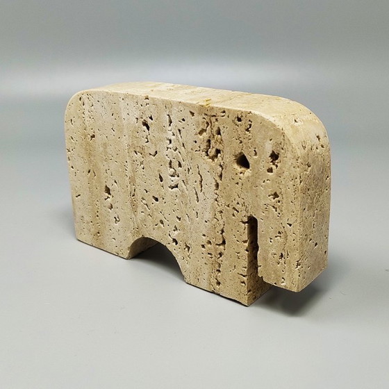 Image 1 of 1970s Original Travertine Elephant Sculpture by Enzo Mari for F.lli Mannelli