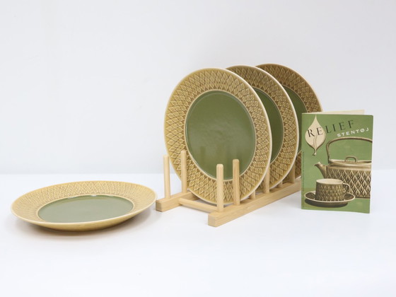 Image 1 of Set van 4 borden | Relief Kronjyden Denmark | Jens Quistgaard 