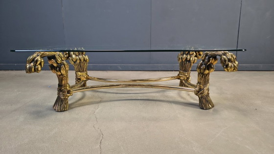 Image 1 of Table basse tulipe en laiton vintage, années 1970