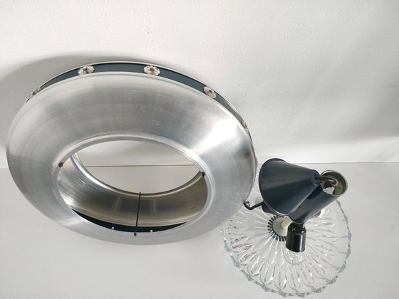 Vintage Mid-Century Space Age UFO Pendant Lamp/ Aluminum & Cut Glass (1960s/1970s) – Ceiling lights, Other (photo 26 of 27)