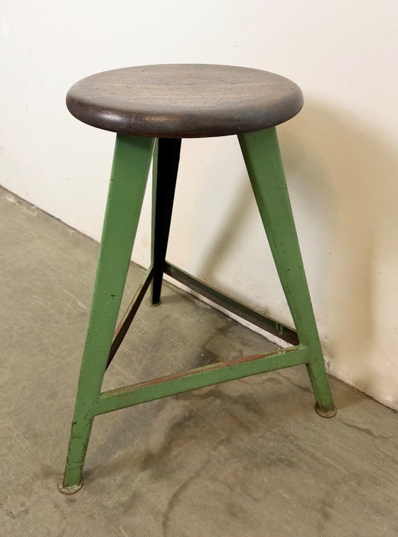 Image 1 of Taburete de taller industrial verde, años 60