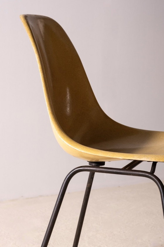 Image 1 of Eames Ochre Side Chair on H Base, Herman Miller 1960s