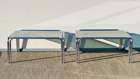 Image 1 of Pair of chrome coffee tables # Vintage 70s # Living Room Tables