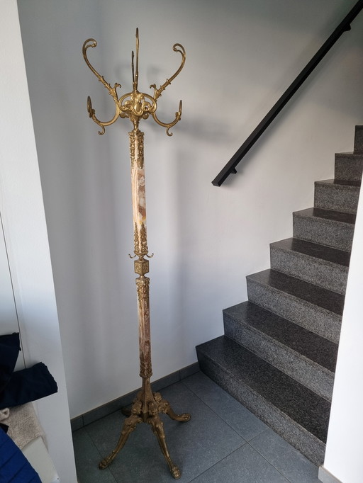 Hollywood Regency marble coat rack